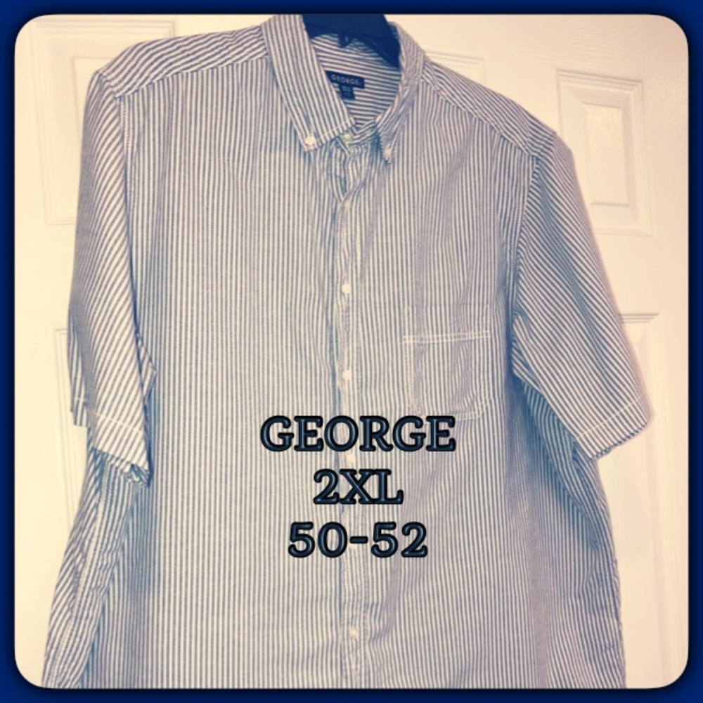 Men’s Pinstripe Dress Shirt Plus Size